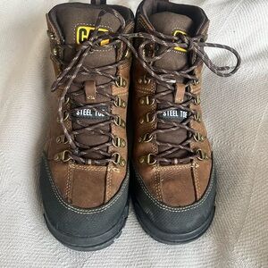 Caterpillar Brown and Black Steel Toe Boots
